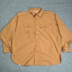 VINTAGE LL Bean Chamois Shirt Size XXL Tall Peach Long Sleeve Made in USA